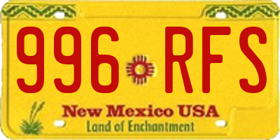 NM license plate 996RFS