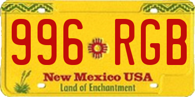 NM license plate 996RGB
