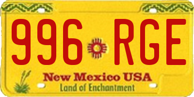NM license plate 996RGE