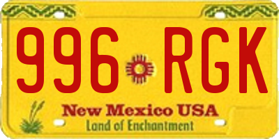 NM license plate 996RGK