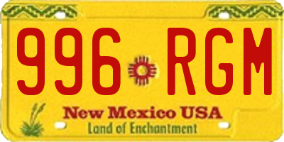 NM license plate 996RGM