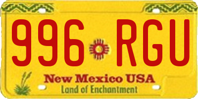 NM license plate 996RGU