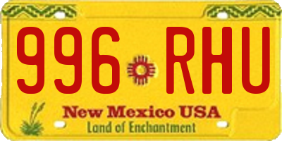 NM license plate 996RHU