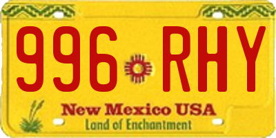 NM license plate 996RHY
