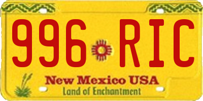 NM license plate 996RIC