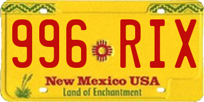 NM license plate 996RIX