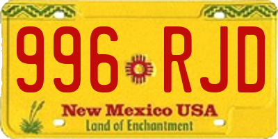NM license plate 996RJD