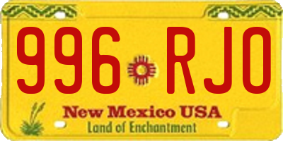 NM license plate 996RJO