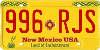 NM license plate 996RJS