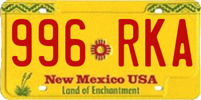 NM license plate 996RKA