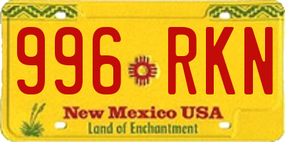 NM license plate 996RKN
