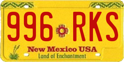 NM license plate 996RKS