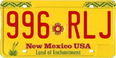 NM license plate 996RLJ