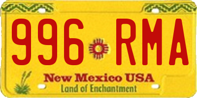 NM license plate 996RMA
