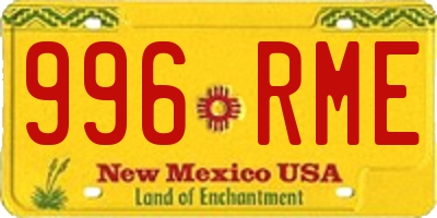 NM license plate 996RME