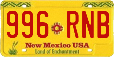 NM license plate 996RNB