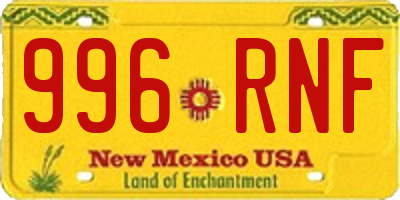 NM license plate 996RNF