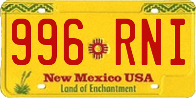 NM license plate 996RNI