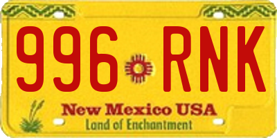 NM license plate 996RNK