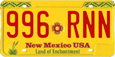 NM license plate 996RNN