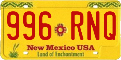 NM license plate 996RNQ