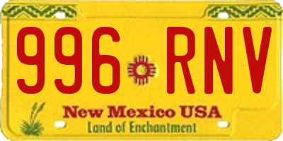 NM license plate 996RNV