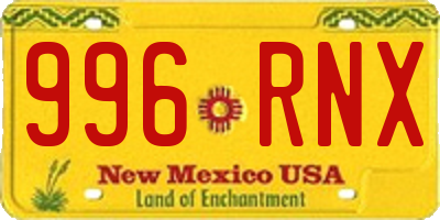 NM license plate 996RNX