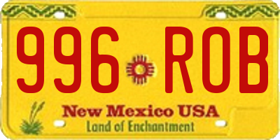 NM license plate 996ROB