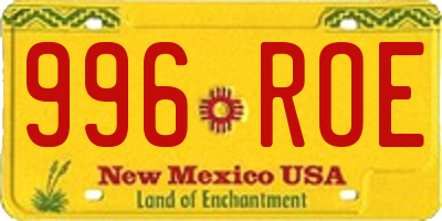 NM license plate 996ROE