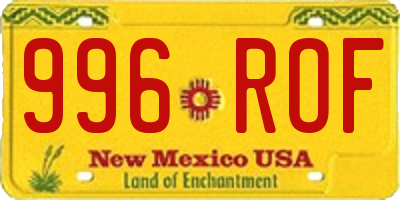 NM license plate 996ROF
