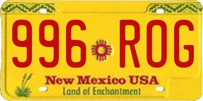 NM license plate 996ROG