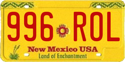 NM license plate 996ROL