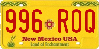 NM license plate 996ROQ