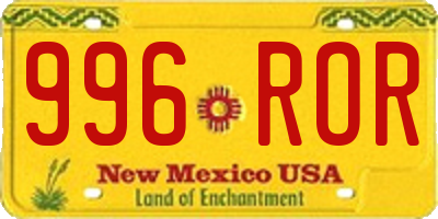 NM license plate 996ROR