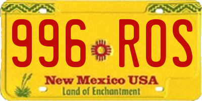 NM license plate 996ROS