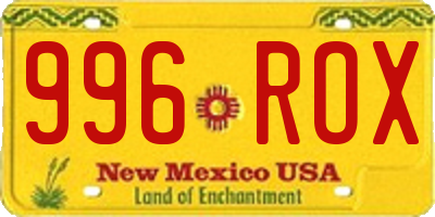 NM license plate 996ROX