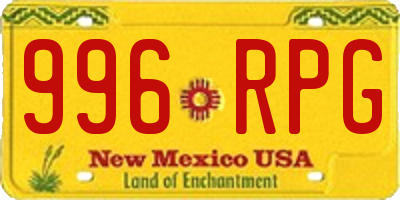 NM license plate 996RPG