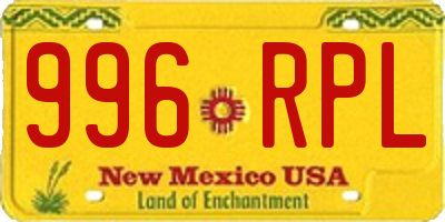 NM license plate 996RPL