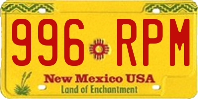 NM license plate 996RPM