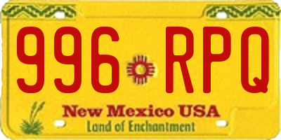 NM license plate 996RPQ