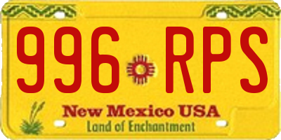 NM license plate 996RPS