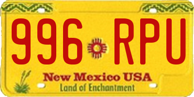 NM license plate 996RPU