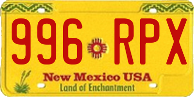 NM license plate 996RPX