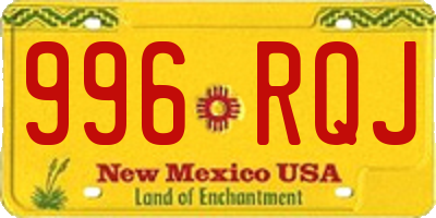 NM license plate 996RQJ