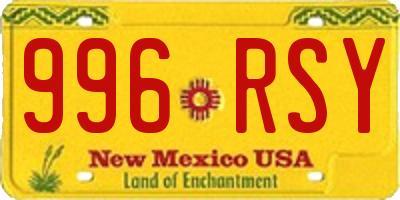 NM license plate 996RSY