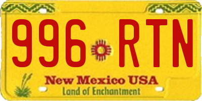 NM license plate 996RTN