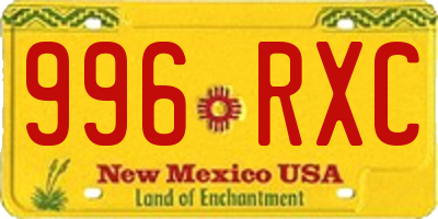 NM license plate 996RXC