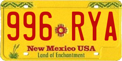 NM license plate 996RYA