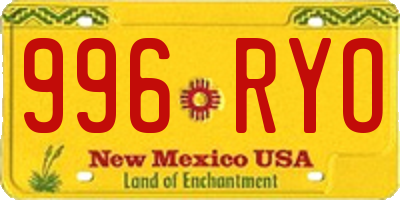 NM license plate 996RYO