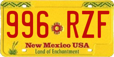 NM license plate 996RZF
